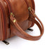 Black Vintage Leather Makeup Bag with Multi-Compartment Organizer - Travel Cosmetic Case