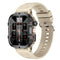 Beige Rugged Smart Fitness Watch - Waterproof, Multi-Sport Modes, and Health Tracking