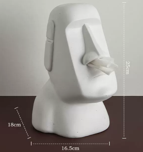 Light Green Creative Moai Tissue Holder - Fun and Unique Decorative Dispenser