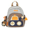 Grey-brown Kids' Cartoon Backpack - Adorable Excavator Design with Spacious Compartments