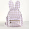 Khaki Kids Bunny Ear Gingham Backpack - Cute Mini Bag for Girls