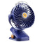 Blue Portable Clip-On Mist Fan - Rechargeable Cooling Fan with Adjustable Spray Modes