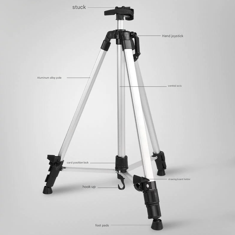 Champagne Portable Folding Artist Tripod Easel - Adjustable Stand for Sketching & Painting (Collapses to 54cm)