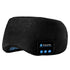 Black Bluetooth 5.0 Wireless Sleep Eye Mask - Soft Plush Eye Cover with Built-in Speakers 13 x 16.5 x 6 cm