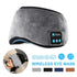 Black Bluetooth 5.0 Wireless Sleep Eye Mask - Soft Plush Eye Cover with Built-in Speakers 13 x 16.5 x 6 cm