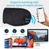 Black Bluetooth 5.0 Wireless Sleep Eye Mask - Soft Plush Eye Cover with Built-in Speakers 13 x 16.5 x 6 cm