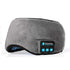 Grey Bluetooth 5.0 Wireless Sleep Eye Mask - Soft Plush Eye Cover with Built-in Speakers 13 x 16.5 x 6 cm