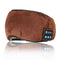 Brown Bluetooth 5.0 Wireless Sleep Eye Mask - Soft Plush Eye Cover with Built-in Speakers 13 x 16.5 x 6 cm