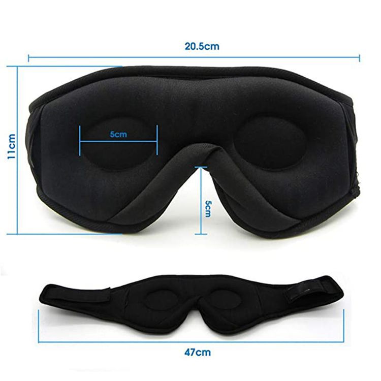 Dark Grey 3D Contoured Bluetooth Sleep Eye Mask - Ultra Soft Wireless Music Mask for Travel, Meditation, and Sleep