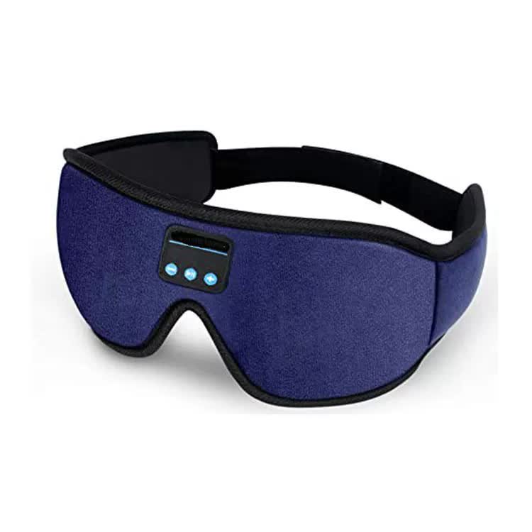 Dark Blue 3D Contoured Bluetooth Sleep Eye Mask - Ultra Soft Wireless Music Mask for Travel, Meditation, and Sleep