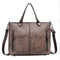 Flesh Pink Women's Classic PU Leather Tote Bag with Double Handles - Multi-Pocket Shoulder Bag in Black
