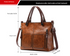 Flesh Pink Women's Classic PU Leather Tote Bag with Double Handles - Multi-Pocket Shoulder Bag in Black