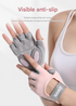 L Black Breathable Gym Training Gloves with Non-Slip Palm Grip
