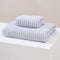 Striped Model Grey Luxury White Bath Towel and Hand Towel Set - Ultra Soft and Absorbent