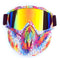 Small Flower Frame Faux Red Flake Full-Face Snow Goggles with Mirror Lens - Ultimate Protection and Comfort