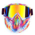 Small Flower Frame Faux Red Flake Full-Face Snow Goggles with Mirror Lens - Ultimate Protection and Comfort
