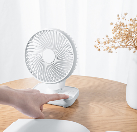 White Portable Mini Fan - Compact, Quiet, and Rechargeable for Personal Cooling