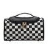 Black Checkered Cosmetic Bag with Handle - Stylish, Compact, and Practical for Travel