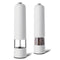 White Elegant Electric Salt and Pepper Grinder - Modern and Compact for Effortless Seasoning