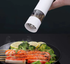 White Elegant Electric Salt and Pepper Grinder - Modern and Compact for Effortless Seasoning