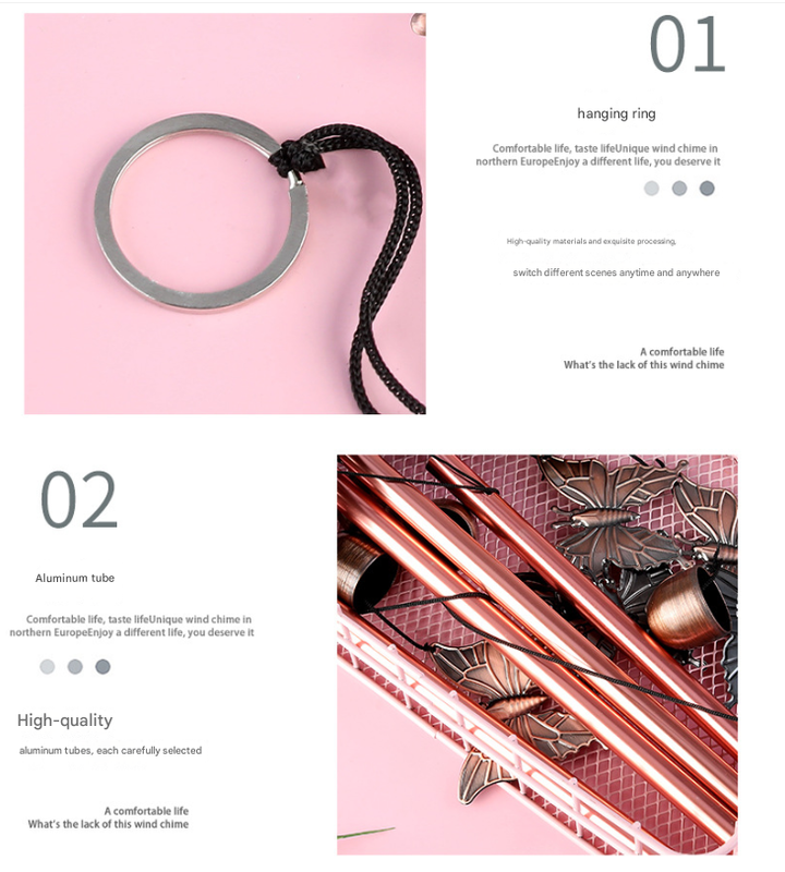 Vintage Owls Wind Chime - 95cm Length, Antique Bronze Finish, Charming Outdoor Decor