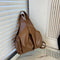 Brown Trendy Large Capacity Soft Leather Tote Bag - Women' Shoulder & Crossbody Handbag