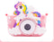 Pink Unicorn Motifs Cute Kids Digital Camera - Cat-Themed HD Camera with 32GB Memory Card