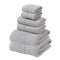Light Grey Luxury 6-Piece 100% Cotton Towel Set - 2 Bath Towels, 2 Hand Towels, 2 Face Towels