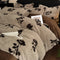 Brown Rose Motifs Luxury Winter Faux Rabbit Fur Bedding Set - 4-Piece Melange Style Plush Set for 1.8m Beds 200x230cm Duvet Cover