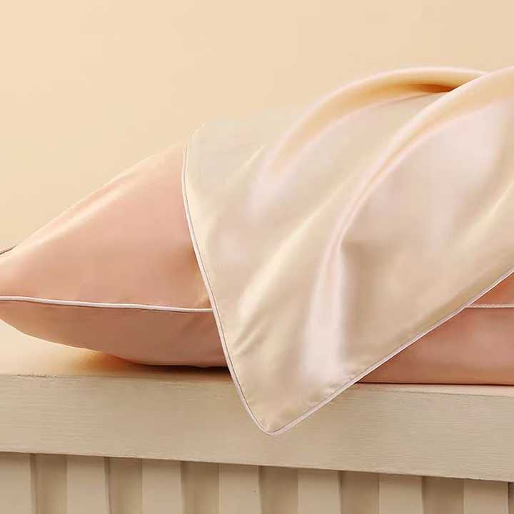 Pink Luxury Double-Sided Satin Silk Pillowcase - Summer Cooling Polyester Pillow Cover SetWithout Pillow Core