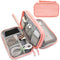 Pink Portable Digital Organizer Bag - Multifunctional Storage for Power Banks, Cables, and AccessoriesPhotography Props Not Included