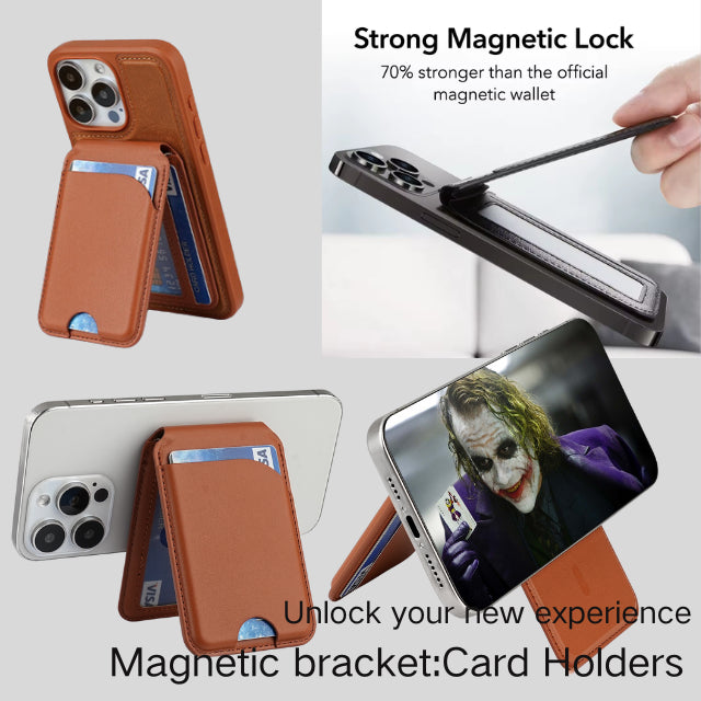 Dark Green MagSafe Magnetic Wallet with Stand - PU Leather Card Holder for iPhone