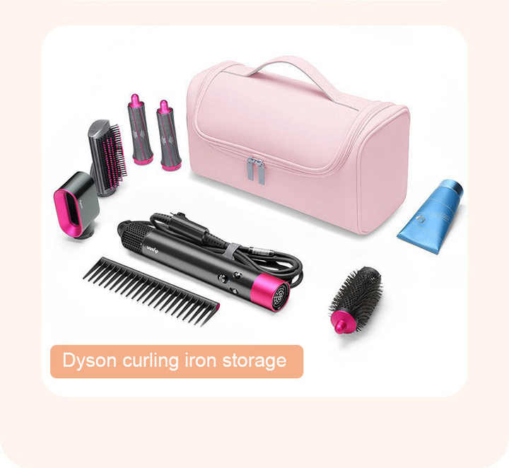 Black Portable PU Storage Bag for Hair Curlers, Hair Dryers, and Styling ToolsHair dryers, etc. are shooting props and are not included in the product