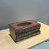 1 piece Dark Red Vintage Wooden Tissue Box - Creative Book-Shaped Tissue Holder for Home and Restaurant