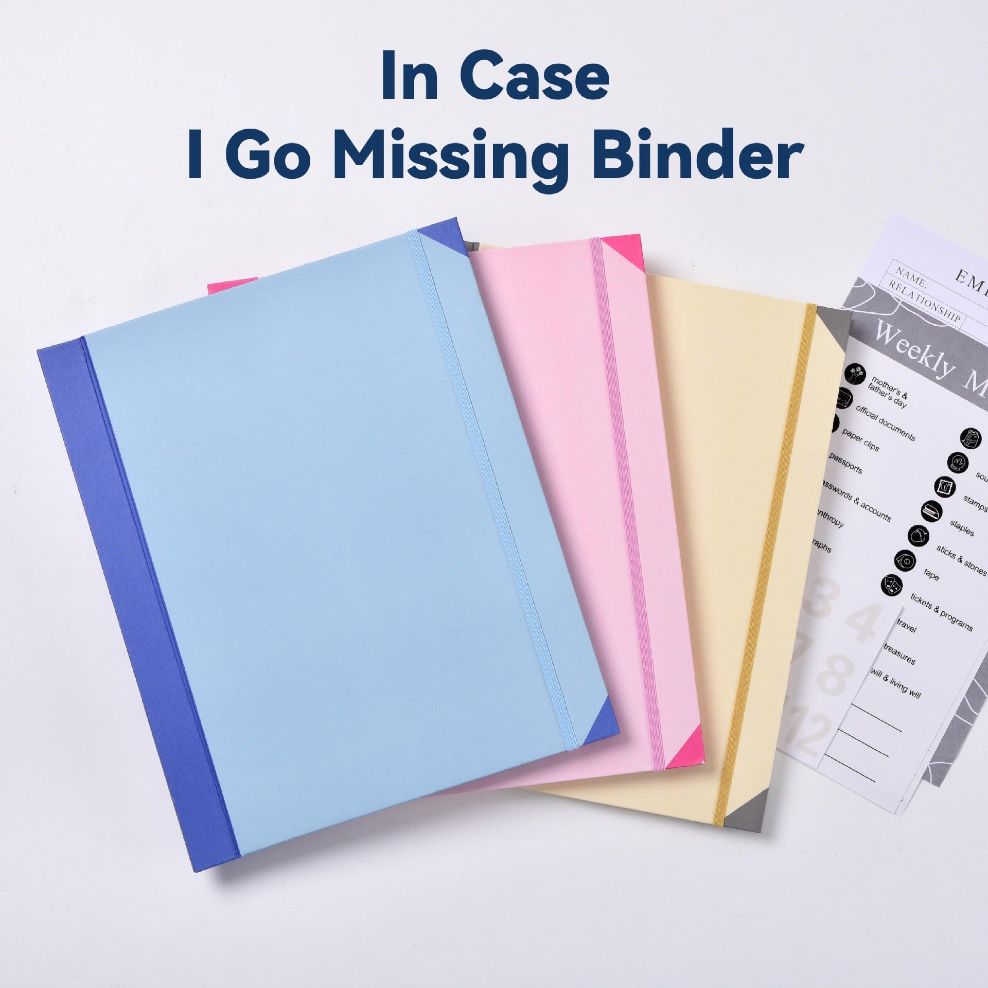 Thick VersionBlue Accordion File Binder with 12 Envelopes - Durable Document Organizer