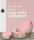 Pink GraffitiPortable Inflatable Sofa Chair with Ottoman - Waterproof Flocked Lazy Sofa for Camping and Home Use