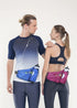 Blue Hydration Running Waist Pack - Waterproof Lightweight Sports Belt with Bottle HolderWater bottles are filming props, not included