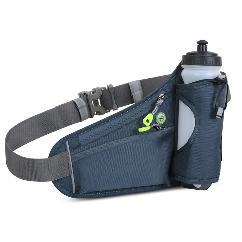 Dark Grey Hydration Running Waist Pack - Waterproof Lightweight Sports Belt with Bottle HolderWater bottles are filming props, not included