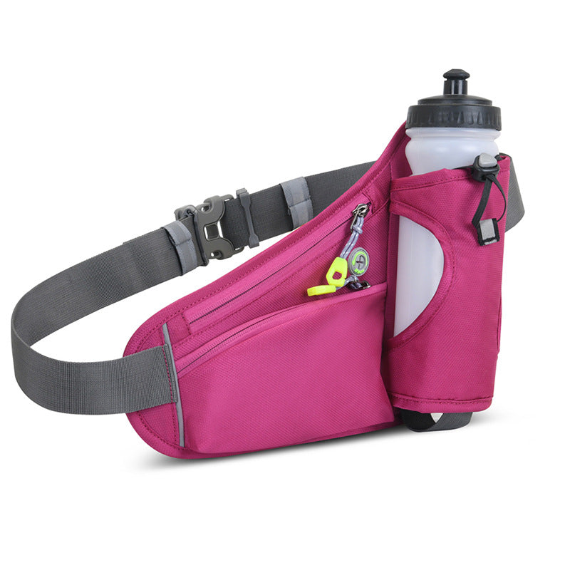 Rose Red Hydration Running Waist Pack - Waterproof Lightweight Sports Belt with Bottle HolderWater bottles are filming props, not included