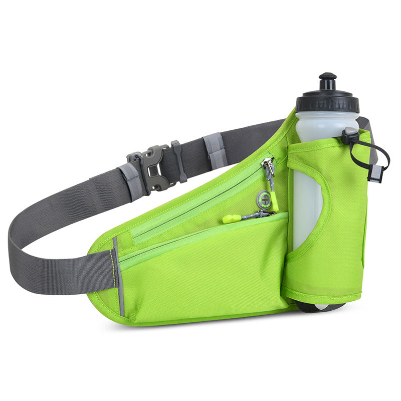 Bright Green Hydration Running Waist Pack - Waterproof Lightweight Sports Belt with Bottle HolderWater bottles are filming props, not included