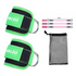 Green Set 2 Ankle Straps + 3 elastic ropes + 1 mesh bag Adjustable Ankle Straps for Leg and Glute Training – EVA Padded Gym Foot Straps