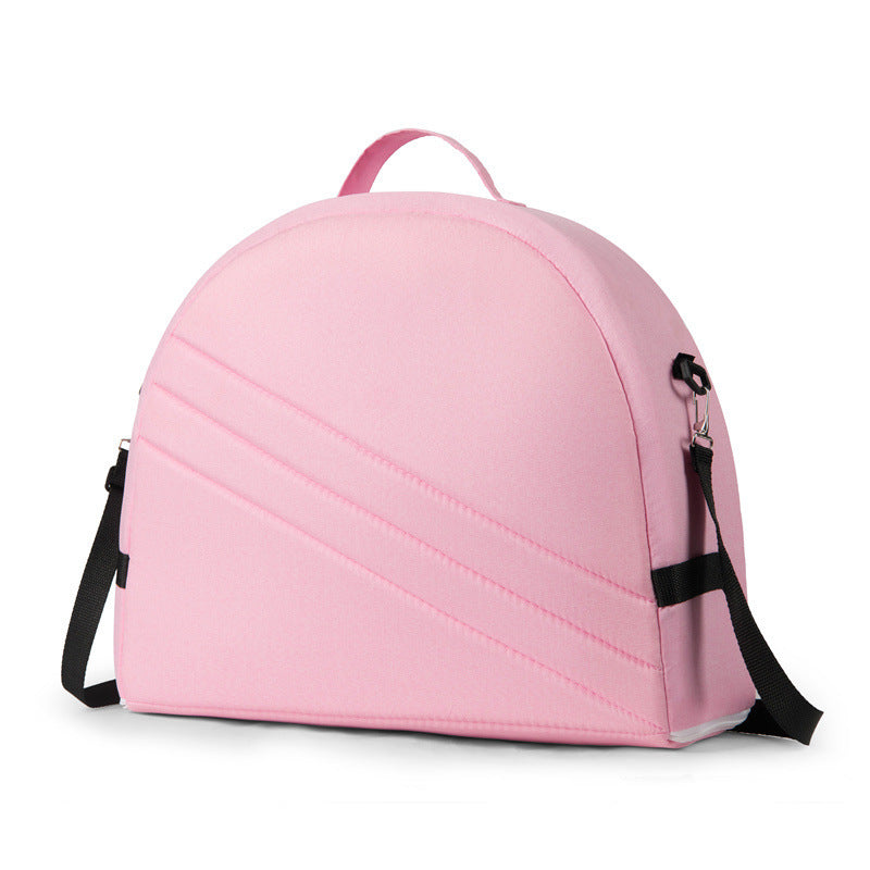 Pink Portable Multi-Purpose Baby Bed and Diaper Backpack - Lightweight, Waterproof, Canvas + Polyester Material, Travel Essential for MomsWith mosquito net and small toys