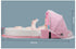 Pink Portable Multi-Purpose Baby Bed and Diaper Backpack - Lightweight, Waterproof, Canvas + Polyester Material, Travel Essential for MomsWith mosquito net and small toys