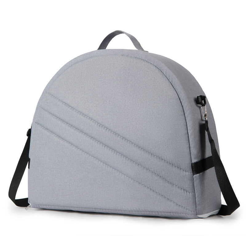 Grey Portable Multi-Purpose Baby Bed and Diaper Backpack - Lightweight, Waterproof, Canvas + Polyester Material, Travel Essential for MomsWith mosquito net and small toys