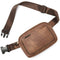 Brown Adjustable Waterproof PU Leather Waist Bag - Stylish Crossbody Belt Bag for Men & Women