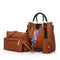 Brown Elegant 4-Piece Women's Handbag Set - Stylish PU Leather Tote, Shoulder Bag, Clutch, and Wallet for Every Occasion