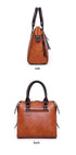 Black 4-Piece Women’s PU Leather Tote Bag Set - Vintage Handbag, Shoulder Bag, Clutch, and Card Holder - Lightweight Design