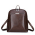 Brown Stylish Women's PU Leather Backpack - Spacious, Anti-Theft, Multi-Pocket Travel Bag for School or Work