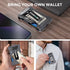 1 Pcs Black Premium RFID Blocking Aluminum Alloy ID Badge Holder with Transparent Card Slot & Money Clip