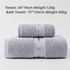 Grey Luxury Cotton Towel SetTowel + Bath Towel - Quick Dry, Extra Thick & Absorbent, Perfect for Bath & Beach